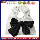 Retro Pleated PU Leather Bowknot Tote Bag Women Contrast Color Small Handbags