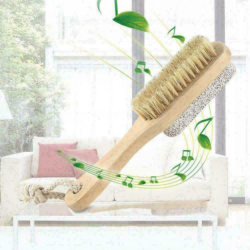 1x Wood Handle Pumice Stone Foot Cleanser Brushs Feet Remove S9F2 I9Y2 F0H6