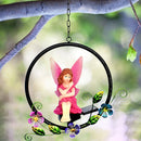 LED Solar Light Flower Fairy Hanging Outdoor Garden Landscape Light (B) Newly