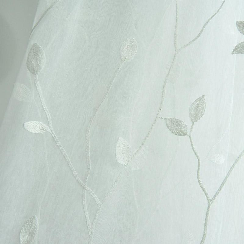 Embroidery Printing Curtain Window Screening Home Yarn Tulle Curtain(White)