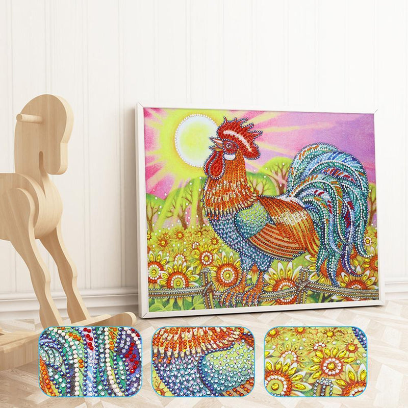 5D DIY Special Shaped Diamond Painting Chicken Cross Stitch Kits (D1079)