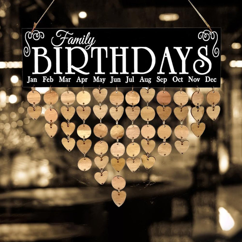 Creative Family Decorative Listing Wooden Calendar Birthday Reminder Boards