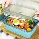 Silicone Lunch Box Folding Microwave Bento Food Storage Container (L) Newly