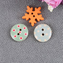 100pcs Mixed Printing Wooden Buttons Colorful Painted Button for DIY Clothing