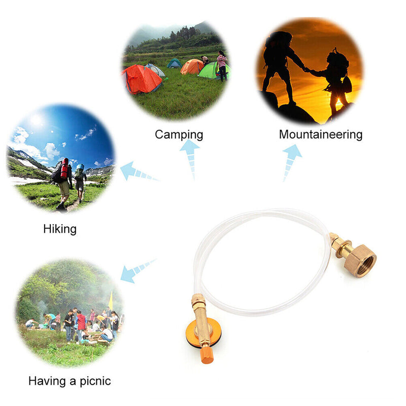 Hiking Outdoor Camping Gas Refill Adapter Pipe Tube Gas Tank Coupler Replacement