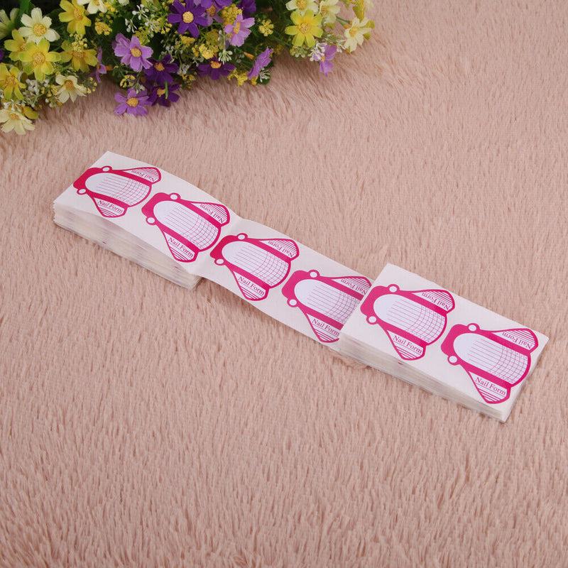 100pcs Nail Forms for Acrylic UVgel Nail Art Tip Guide Extension