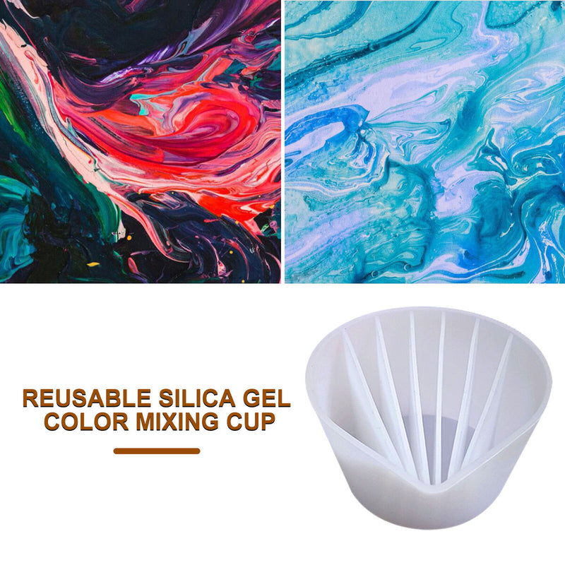 Split Color Mixing Cups for Paints Tools Acrylic Painting Pouring Multi Channel
