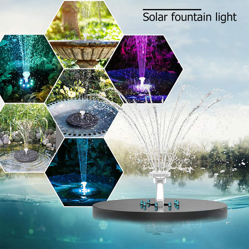 Solar Powered Floating Pump Water Fountain Birdbath Pond Pool Garden Home Decor