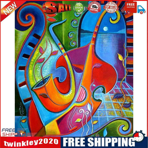 Musical Instrument Oil Paint By Numbers Kits DIY Drawing Picture Wall Art