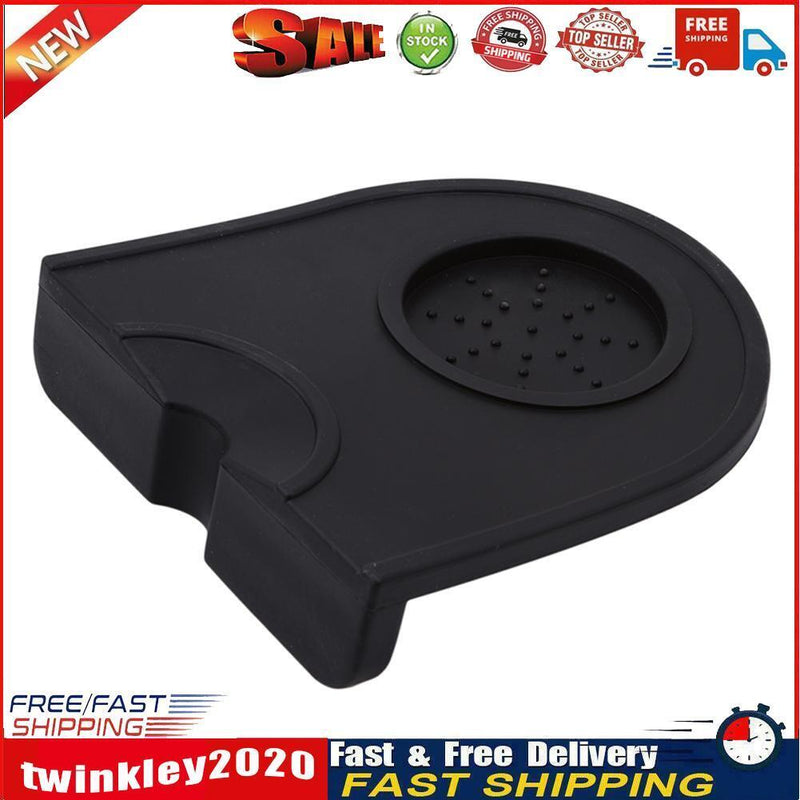 Silicone Coffee Tamper Holder Mat Coffee Press Maker Tamping Pad (Black L) Newly