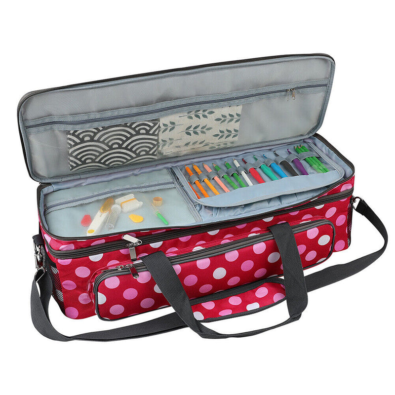 #A Yarn Storage Bag Red Polka Dot Print Wool Knitting Sewing Tool Travel Organiz
