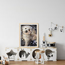 5D DIY Full Drill Round Shape Puppy Rhinestone Diamond Drawing Home Decoration