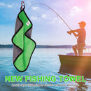 Fish Towel with Hook Water Absorption Washcloth Non Stick on Bait (Green) Newly