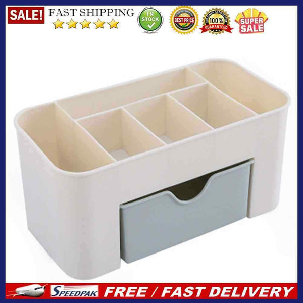 Plastic 6 Grids Cosmetic Storage Box Drawer Sundry Jewelry Stationery Organiz