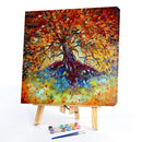 DIY Oil Paint by Numbers Golden Tree Coded Hand Painted Acrylic Drawing Kit