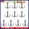 10x 6/4/2 Size Fishing Triple Hooks High Carbon Steel Round Bend Barbed Fishh