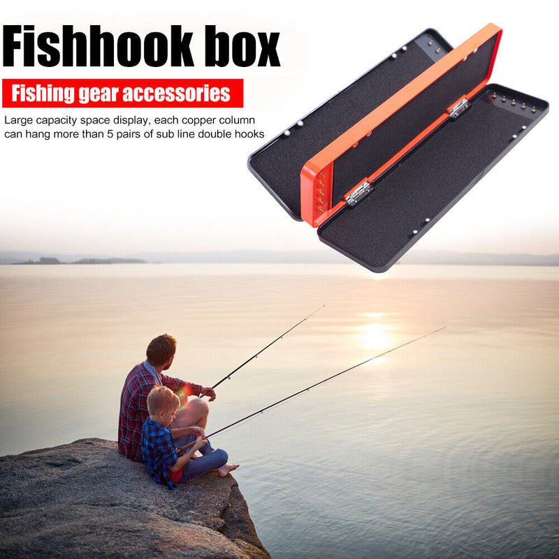 Fishing Rig Hook Tackle Box Fishing Gear Tool Storage Case (Black 32cm) Newly