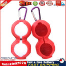 Sports Silicone Double Golf Ball Protective Cover with Carabiner (Red) Newly