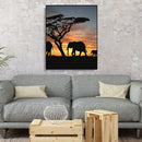 Painting By Numbers Kit DIY Sunset Elephant Canvas Oil Art Picture Craft