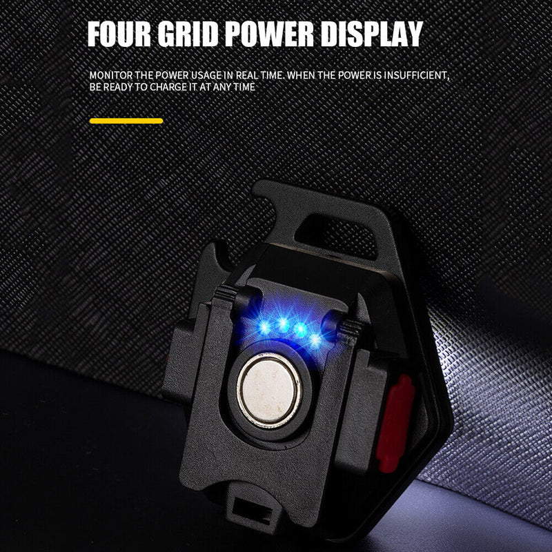 Rechargeable COB LED Keychains Flashlight with Hook 500lm Waterproof Work Lam