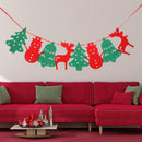 Christmas Hanging Bunting Banner DIY Xmas Tree Bell Elk Pull Flags Pennant Decor