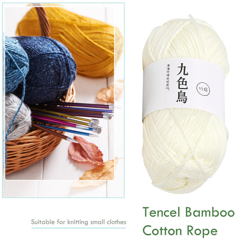 1 Roll Tencel Bamboo Cotton Rope Sewing Knitting Crochet Twine Thread Yarn Co