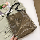 Women Transparent Handbag Summer Jelly Color Portable Large Capacity Beach Totes