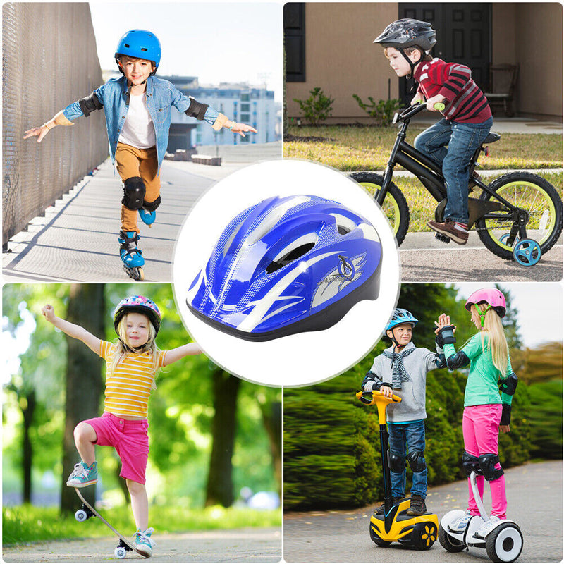 Childrens Riding Helmet Anti Drop Cartoon Sports Bicycle Helmet (Royalblue)