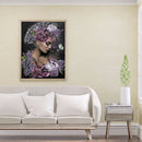 5D DIY Diamond Painting Flower Lady Rhinestone Kit Full Round Wall Craft Arts