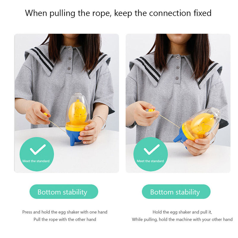 Egg Yolk Shaker Golden Whisk Eggs Spin Mixer Stiring Blender Puller (Blue)