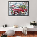 Full Embroidery Cross Stitch Kit Red Car Counted 11CT DIY Needlework Wall Decor