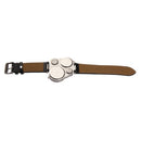 Men OULM Military Army Dual Time Zones Big Dial Leather Sports Watch Black Newly
