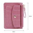 Fashion Women Simple Wallet PU Leather Multi-Slot Zipper Keychain Small Card