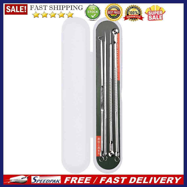 4pcs Durable Acne Needle Hook Set Pimple Spot Cleaning Needle Beauty Care Tool