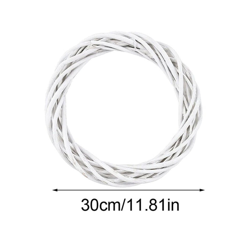 Decorations White Wreath Christmas Rattan Ring Garland Hanging Wreath Wicker