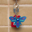 4pcs DIY Full Drill Diamond Key Chain Bee Pendant Cross Stitch Keyrings Cra