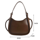 Ladies Designer Zipper Handbag Party Solid Color Crescent Shape Shoulder Bag