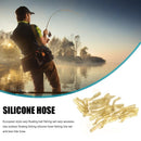 Carp Fishing Hook Sleeve Silicone Hair Rig Aligner Tackles (Yellow 50pcs)