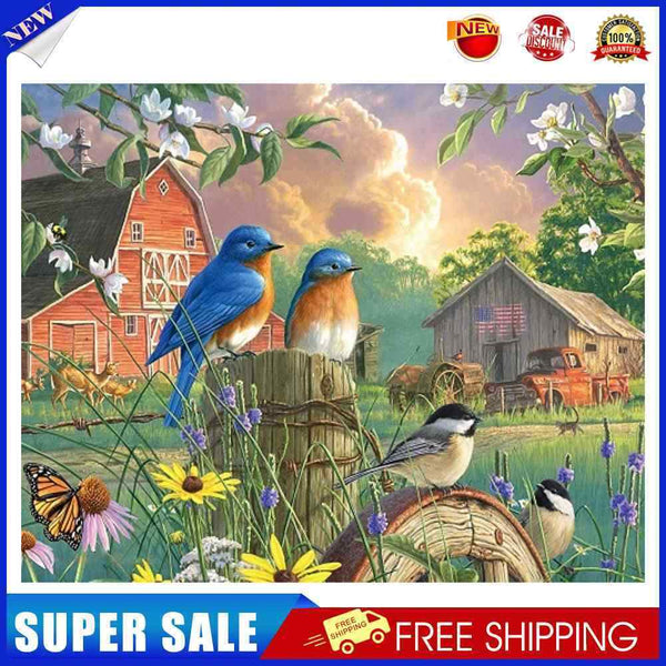 #A Railing Bird Oil Paint By Numbers Kit DIY Acrylic Painting on Canvas Frameles