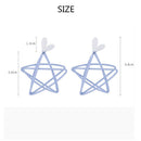 Heart Earring women Jewelry Hollowed Star Earrings Stud Earrings Double Star