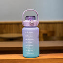 1500ml Colorful Water Kettle w/ Marker Large Sports Drink Frosted Cup (A) Newly