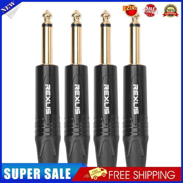 8pcs 6.35mm Mono Jack Male Plug Connector DIY Soldering Plug for Microphone