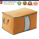 Large Storage Bag Box for Clothes Quilt Duvet Laundry Pillows(Orange)