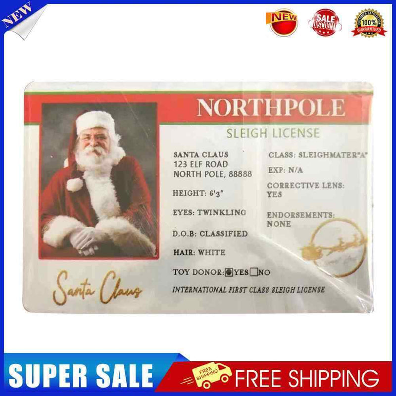Santa Claus Driver License Card Christmas Gifts Greeting Cards Decor (Style