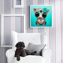 Pig Blue Roses Diamond Painting Rhinestone Full Round Drill for Room Decorati
