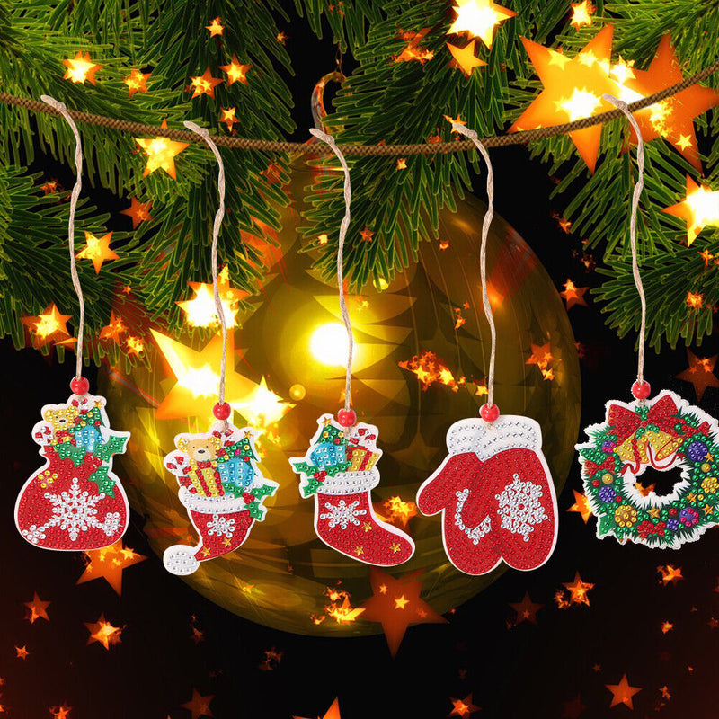 Double-side 5D Diamond Painting DIY Hanging Christmas Trees Pendant (GP009)