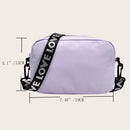 Women Nylon Solid Color Messenger Bag Lady Zipper Crossbody Bag (Purple)