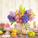 4pcs Easter Wood Egg Hanging Pendants Embellishments w/ Rope DIY Wall Decors