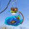 Metal Flower Solar Bird Feeder Lamp LED Light Outdoor Hanging Decorations