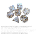7pcs/Lot Multifaceted Digital Dice Set Transparent Polyhedral Dices (White)